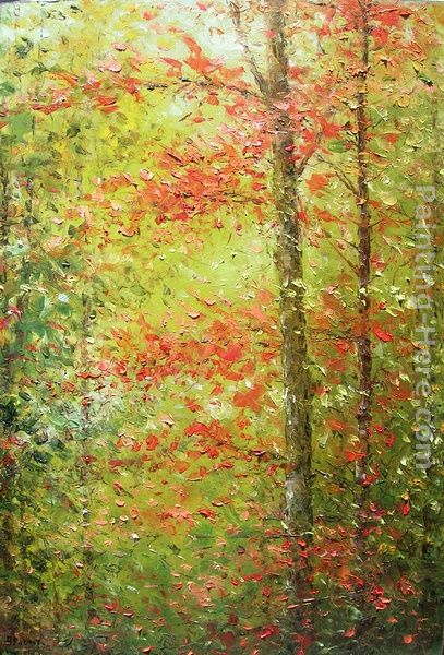 Through the Forest painting - Ioan Popei Through the Forest art painting